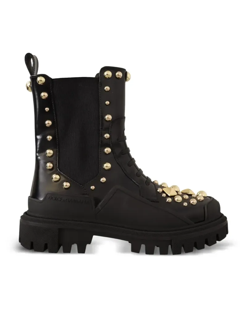 Dolce & Gabbana Bikerstiefel mit Nieten - Schwarz Schwarz