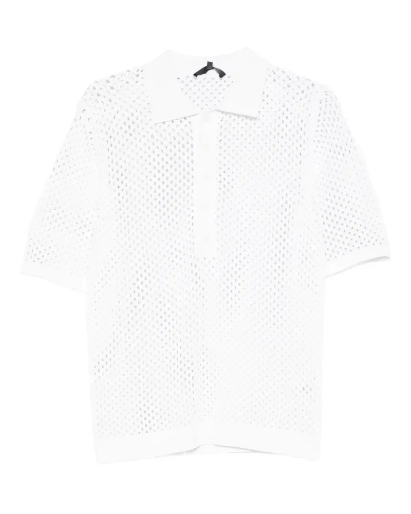 tibi crochet polo shirt - Weiß Weiß