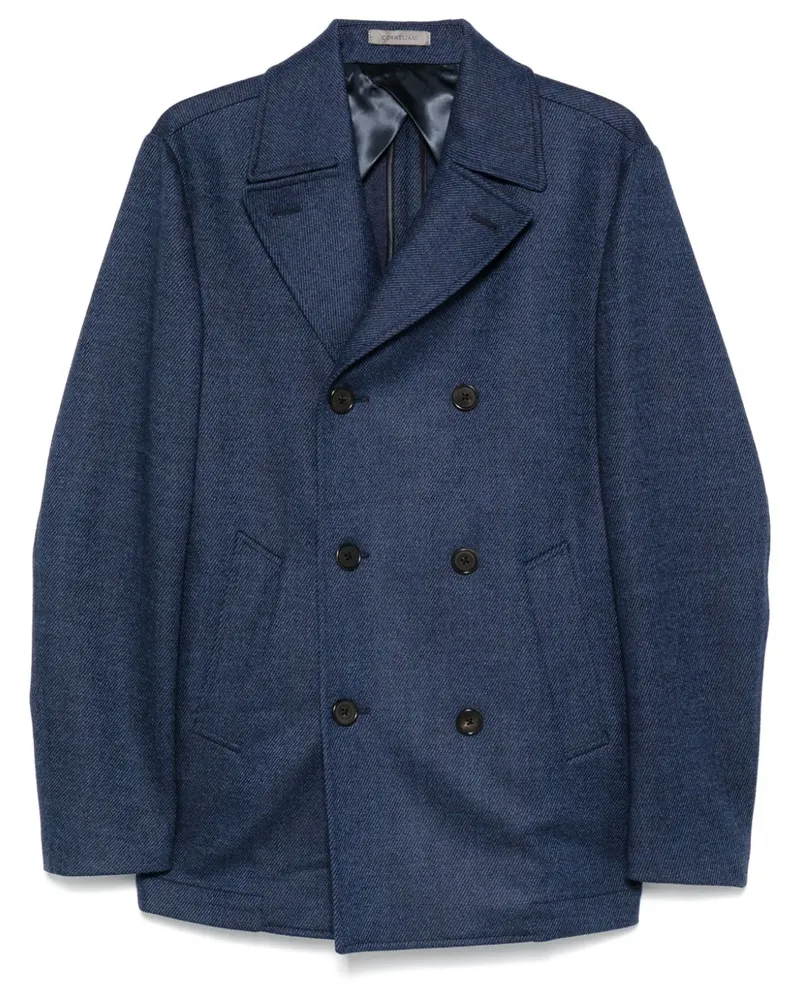 Corneliani Gestreifte Cabanmantel - Blau Blau