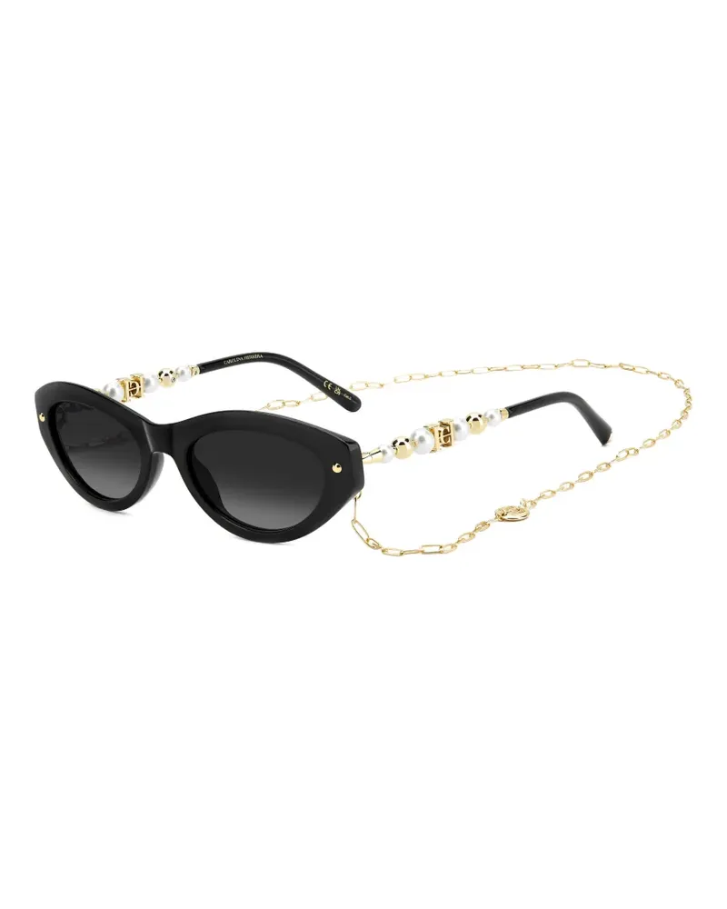 Carolina Herrera New York Verzierte Cat-Eye-Sonnenbrille - Schwarz Schwarz