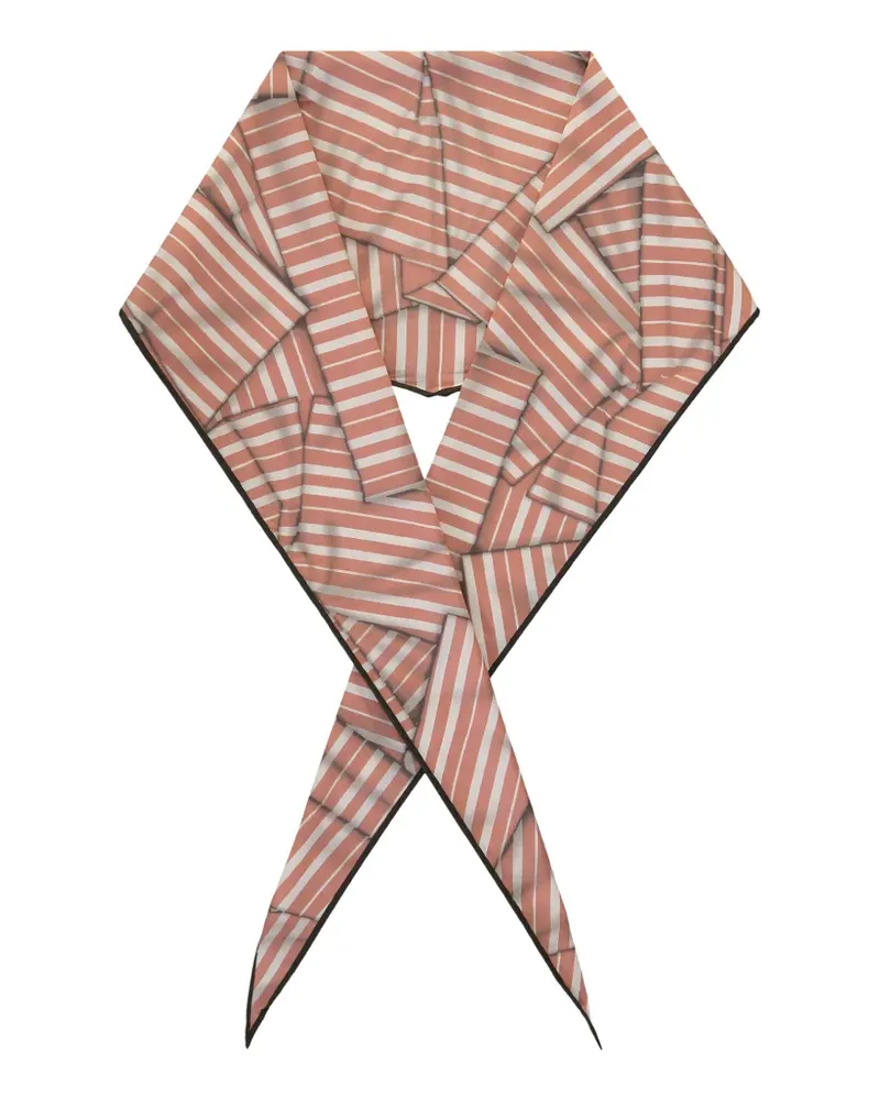 Ermenegildo Zegna striped diamond-shaped scarf - Orange Orange