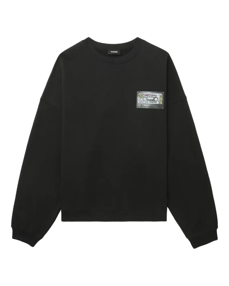 WE 11 DONE Sweatshirt mit grafischem Print - Schwarz Schwarz
