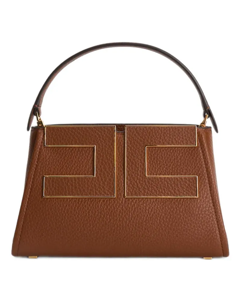 Elisabetta Franchi Handtasche mit Logo - Braun Braun