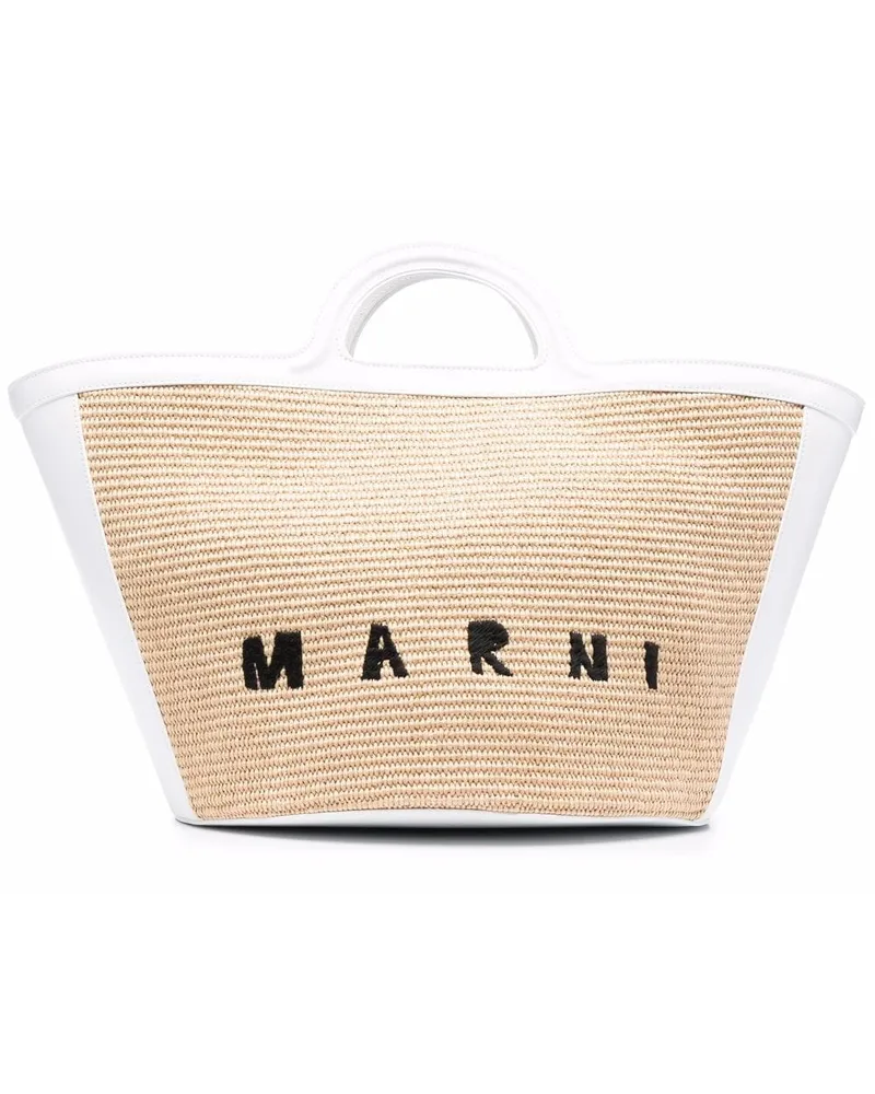 Marni Kleine Tropicalia Handtasche Weiß