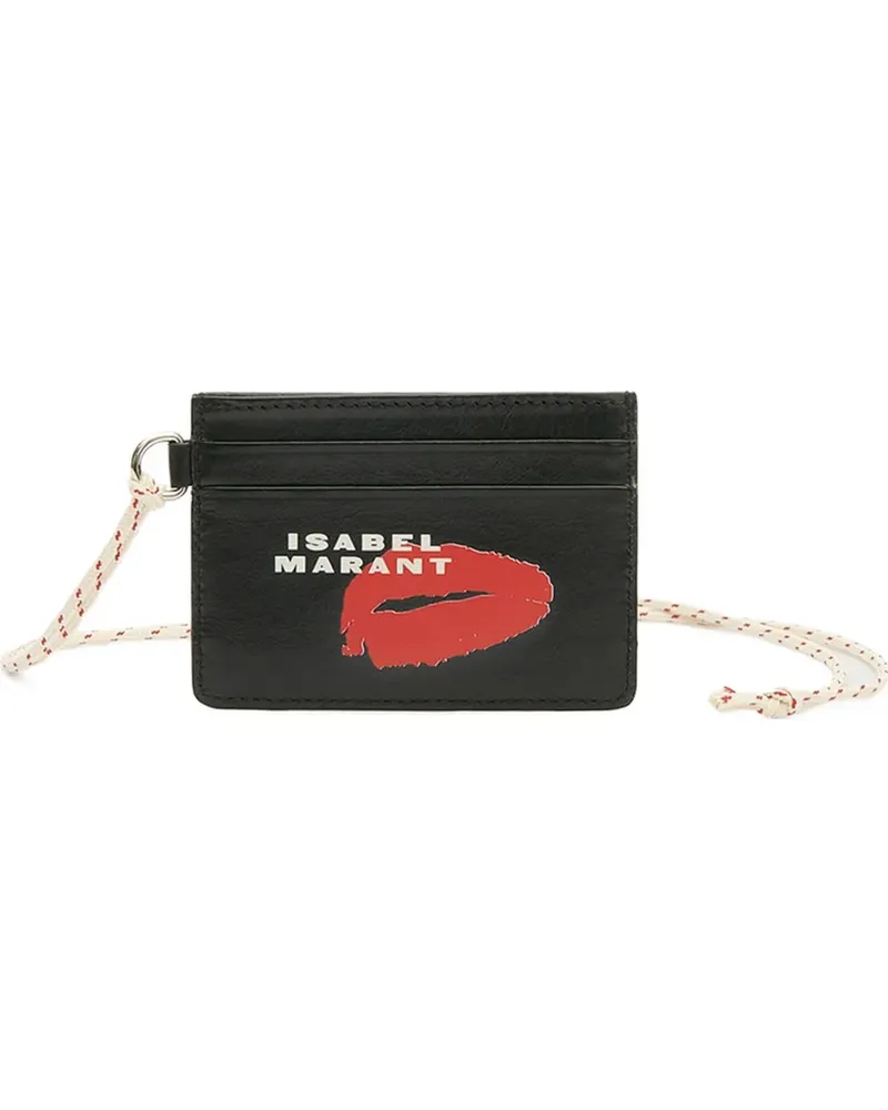 Isabel Marant logo-detail leather card holder - Schwarz Schwarz