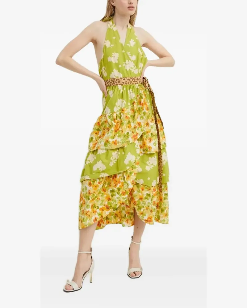 Never Fully Dressed Neckholder-Kleid mit Blumen-Print - Grün Grün