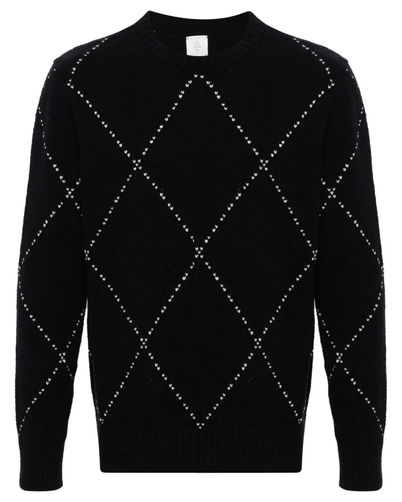 Eleventy Pullover mit Rautenmuster - Blau Blau