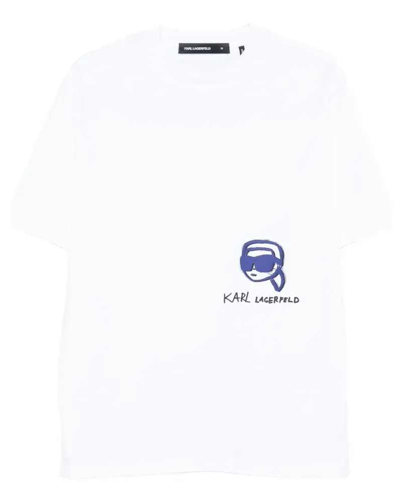 Karl Lagerfeld T-Shirt mit Logo-Print - Weiß Weiß