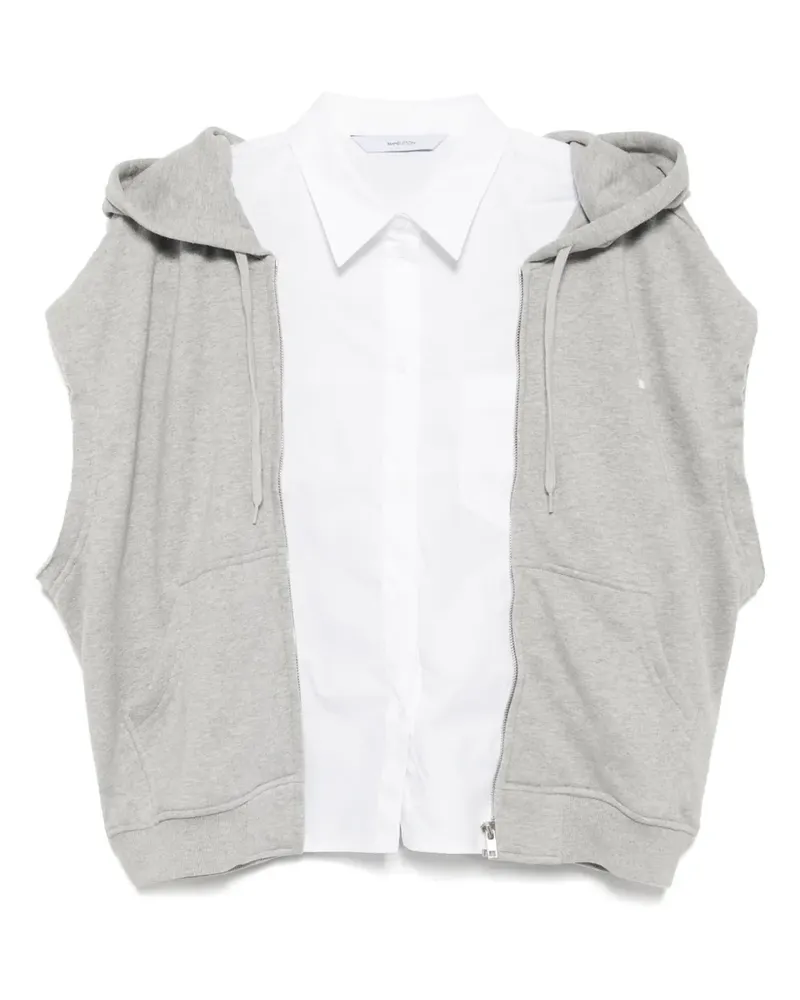 pushBUTTON Hemd-Hoodie im Layering-Look - Grau Grau