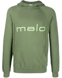 Malo Hoodie mit Logo-Print Grün