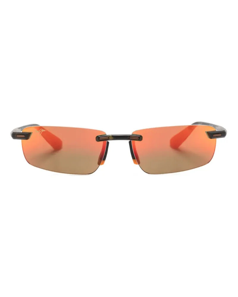 Maui Jim PolarizedPlus2® Sonnenbrille mit eckigem Gestell - Schwarz Schwarz