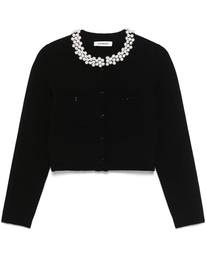 Sandro Cardigan mit Kunstperlen - Schwarz Schwarz