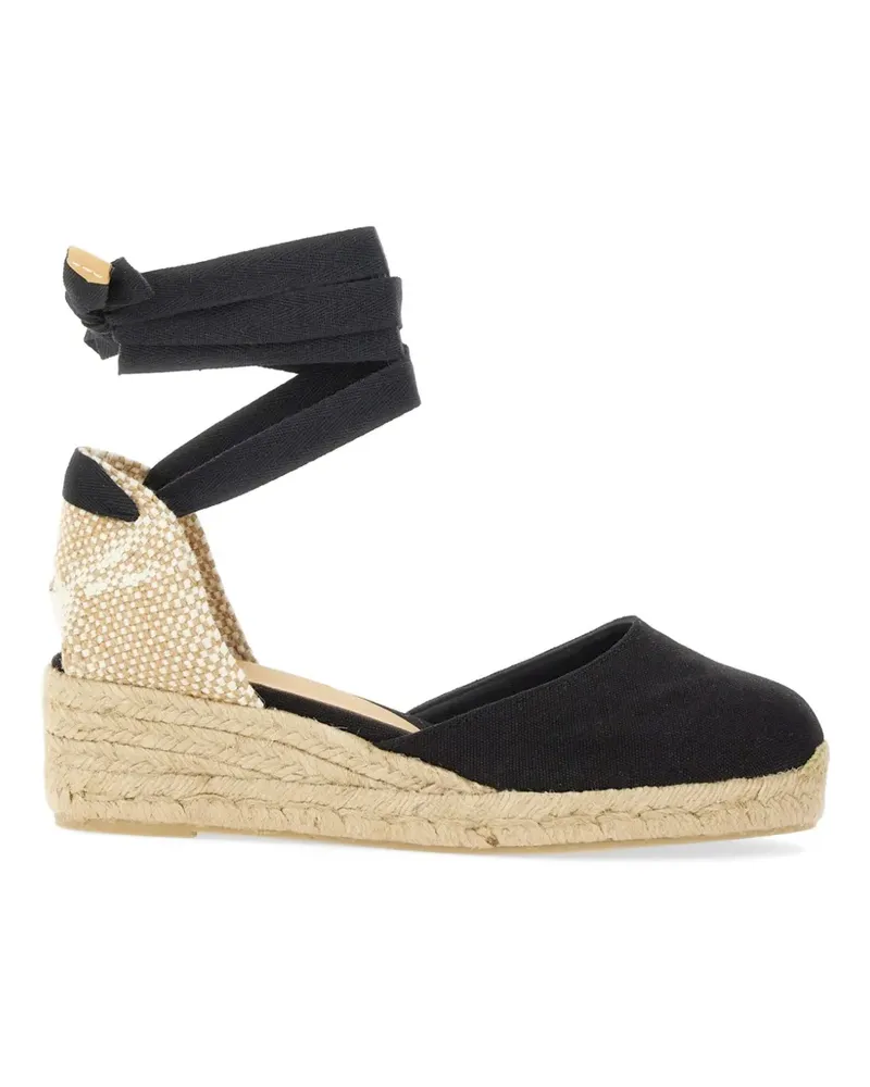 Castañer Carina Espadrilles mit Schleifenverschluss - Schwarz Schwarz