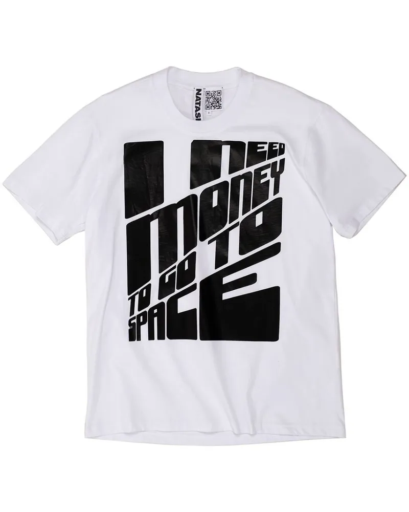 Natasha Zinko T-Shirt mit Slogan-Print - Weiß Weiß