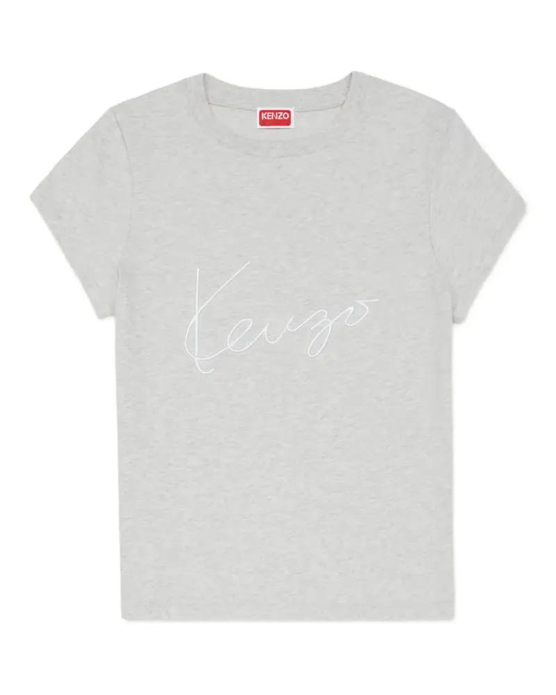 Kenzo T-Shirt mit Signature-Stickerei - Grau Grau