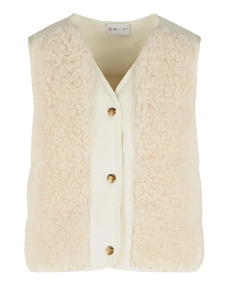 Moncler fluffy teddy padded gilet - Nude Nude