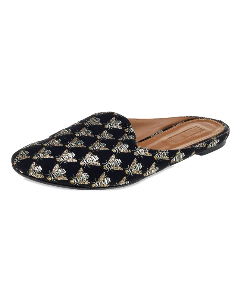 Aquazzura bee-embroidered mules - Schwarz Schwarz