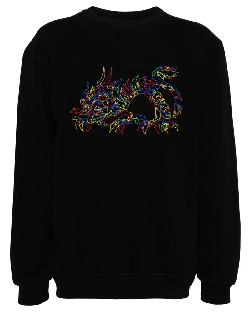 maharishi Distorted Dragon Sweatshirt aus Bio-Baumwolle Schwarz