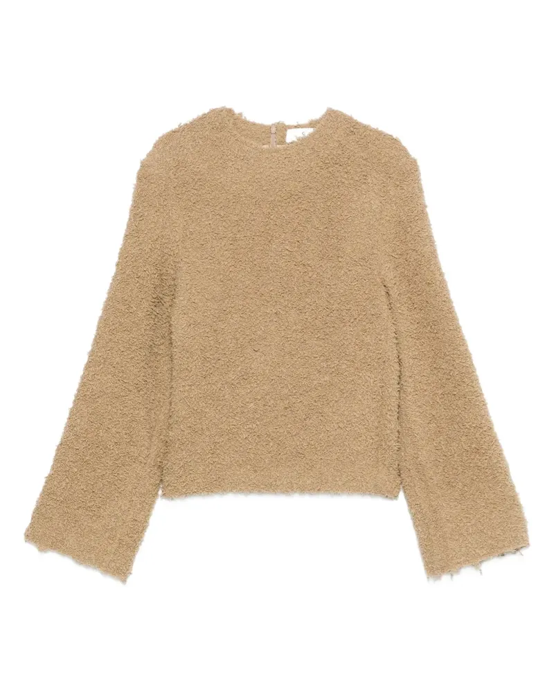 Séfr Rundhals-Pullover mit ausgefransten Kanten - Nude Nude