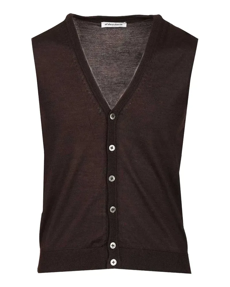 Al Duca D’Aosta 1902 button-up sleeveless knitted cashmere vest - Braun Braun
