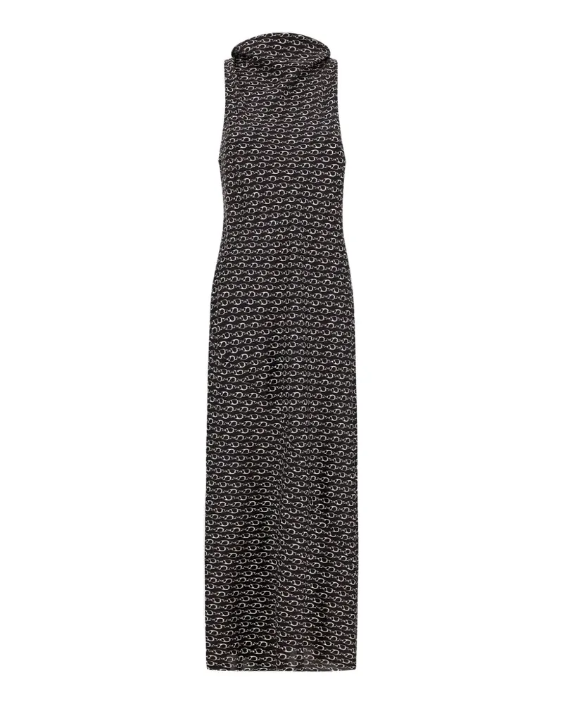 Herno Maxikleid mit Haken-Print - Schwarz Schwarz