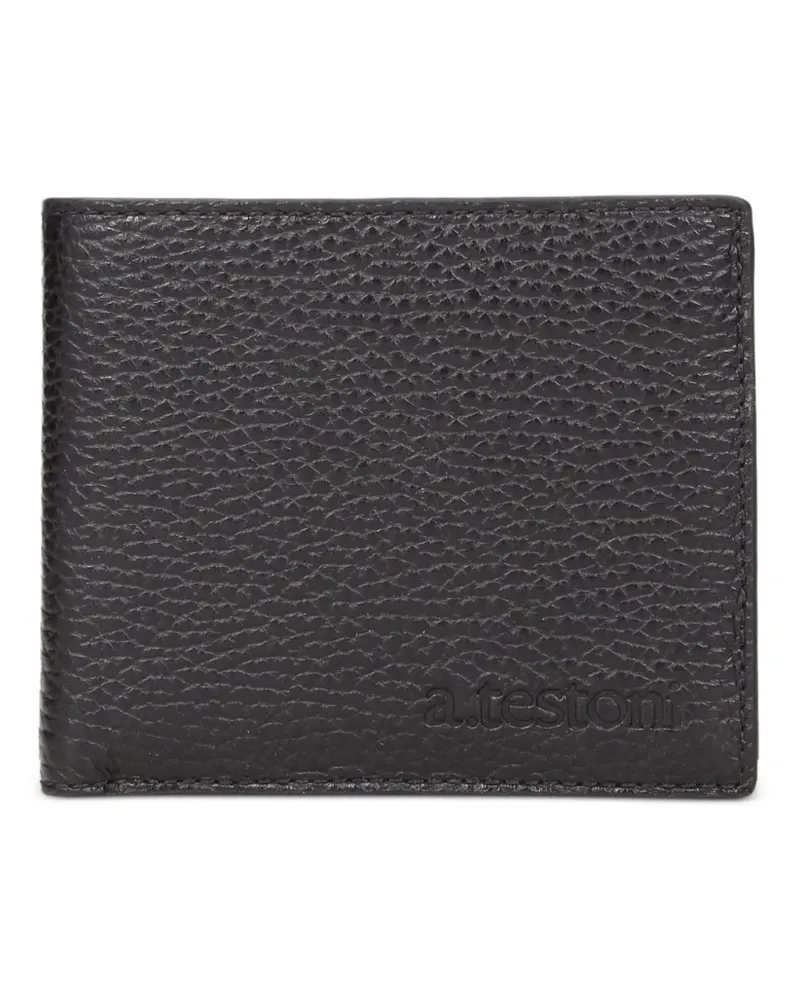 A.Testoni grained-leather wallet - Schwarz Schwarz