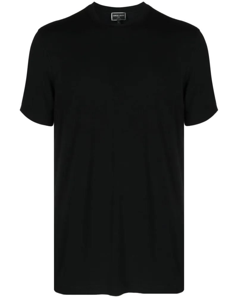 Giorgio Armani T-Shirt mit Rundhalsausschnitt - Schwarz Schwarz