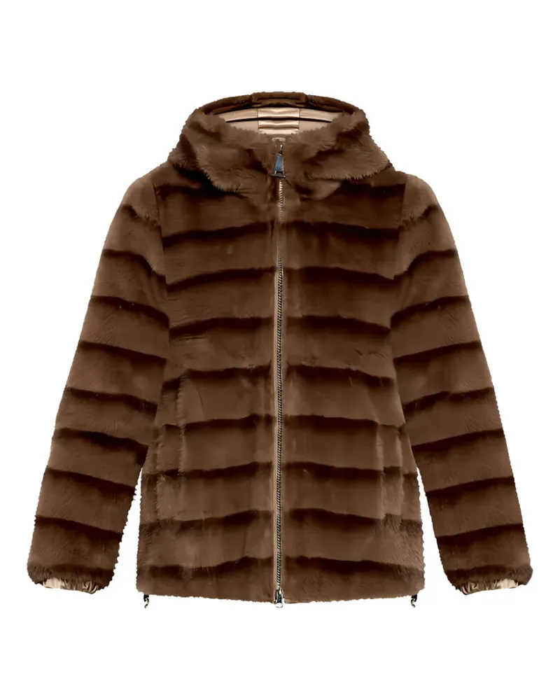 Betty Barclay faux-fur hooded jacket - Braun Braun