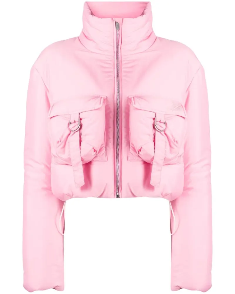 Blumarine Cropped-Jacke mit Stehkragen - Rosa Rosa