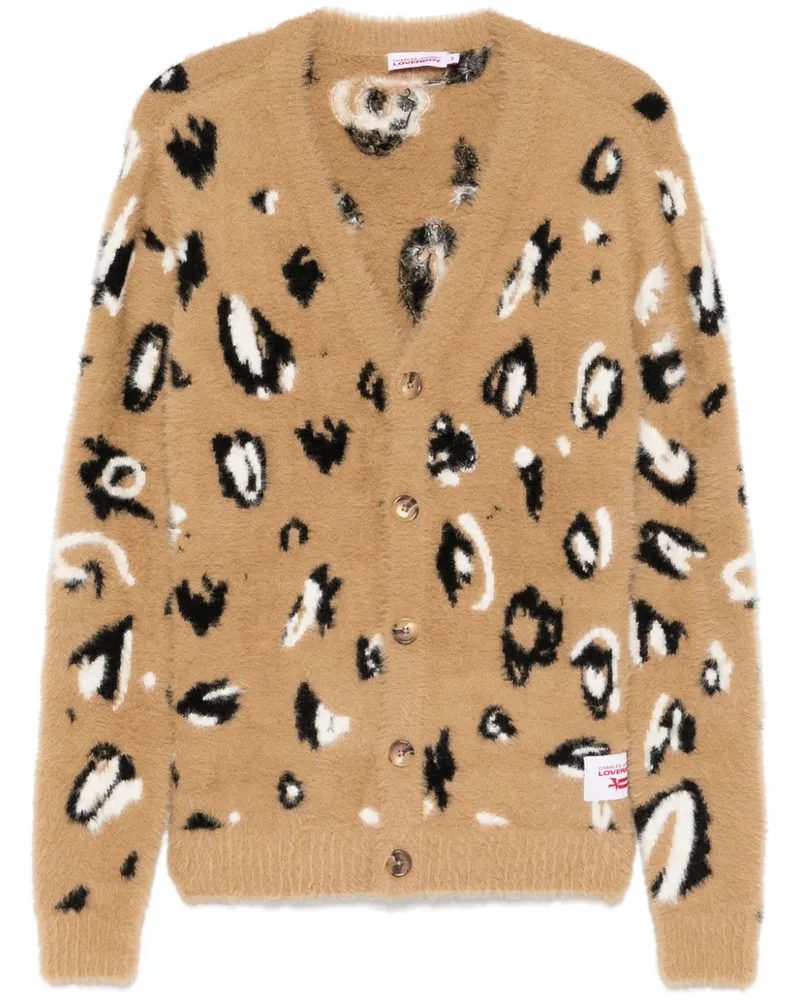Charles Jeffrey Loverboy Gebürsteter Cardigan mit Logo-Patch - Braun Braun