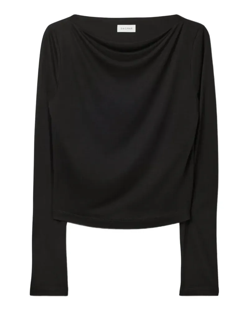House of Dagmar draped long-sleeve T-shirt - Schwarz Schwarz