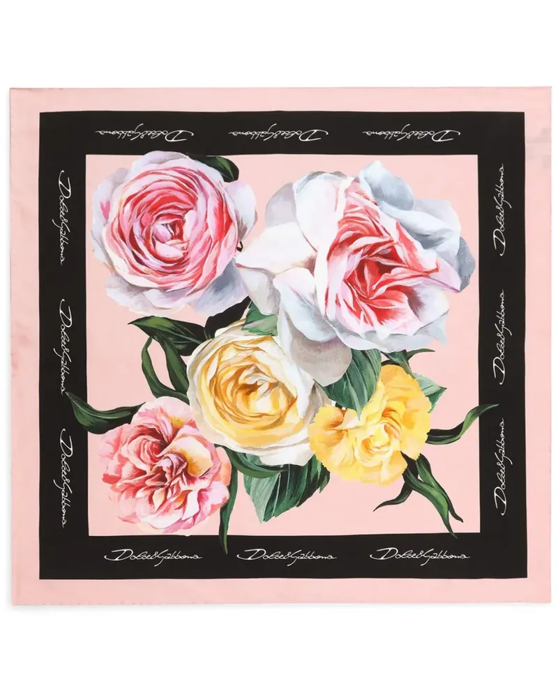 Dolce & Gabbana Schal mit Blumen-Print - Rosa Rosa