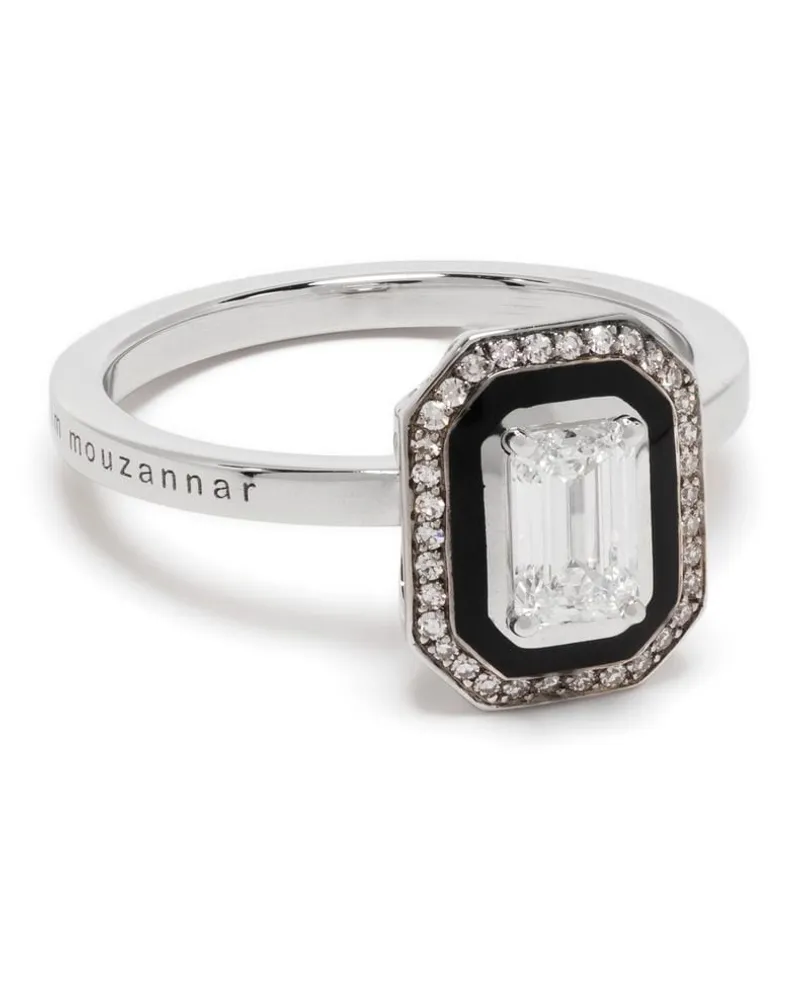 Selim Mouzannar 18kt Weißgoldring mit Diamanten und Emaille - Silber Silber