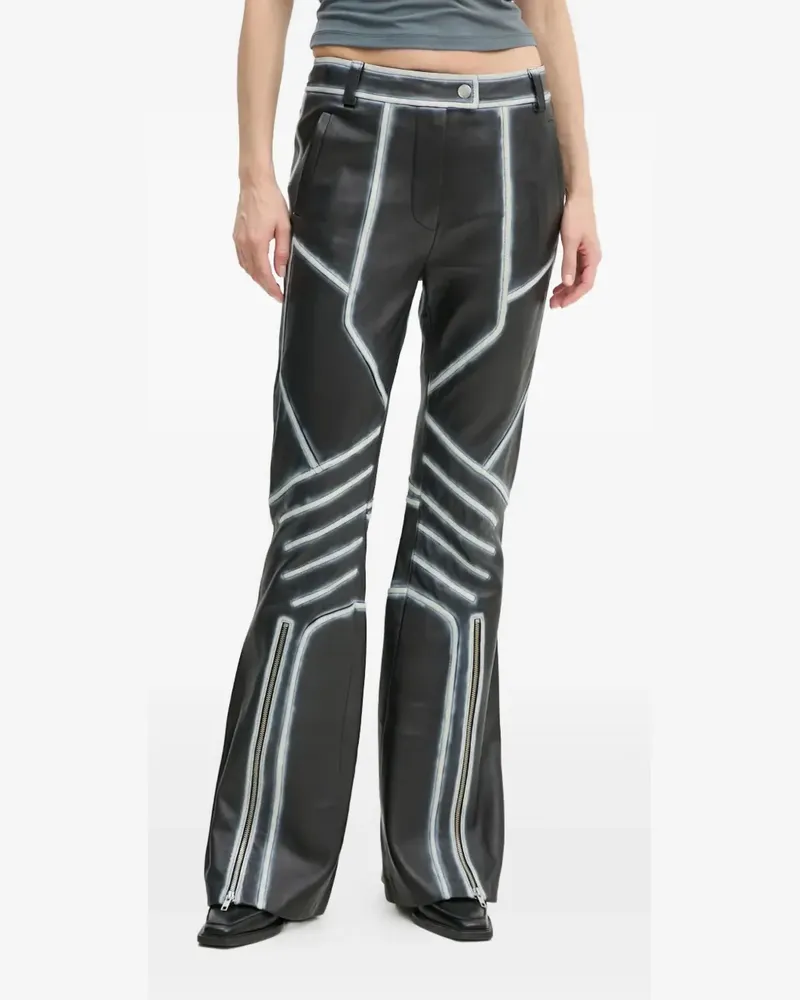 STAND zip-detail trousers - Schwarz Schwarz