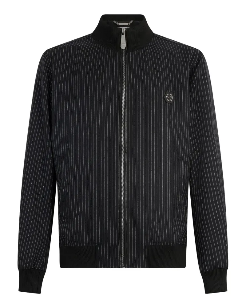 Philipp Plein Gestreifte Sportjacke - Schwarz Schwarz