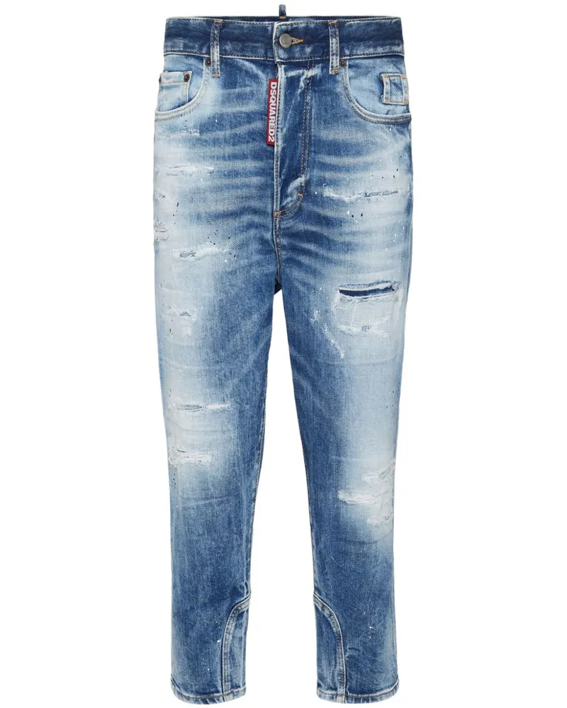 Dsquared2 Tapered-Jeans in Distressed-Optik - Blau Blau