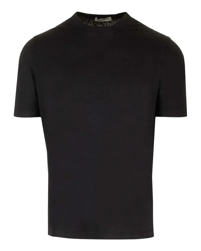 Al Duca D’Aosta 1902 crewneck linen T-shirt - Schwarz Schwarz