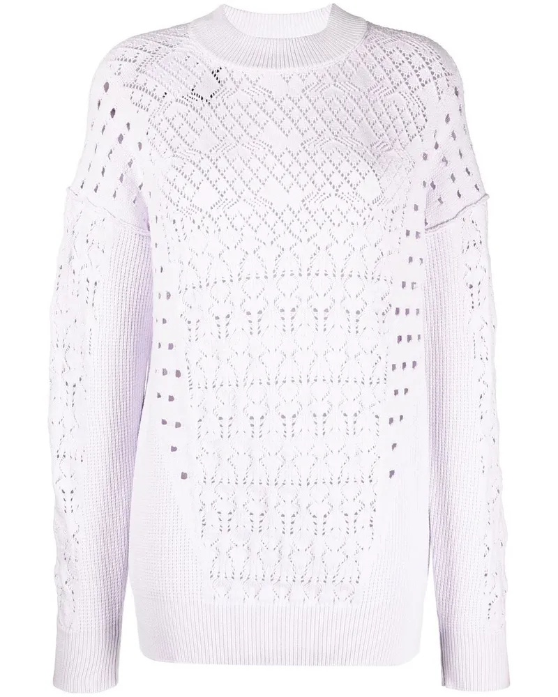 ATTICO Pullover in Lochstrick - Violett Violett