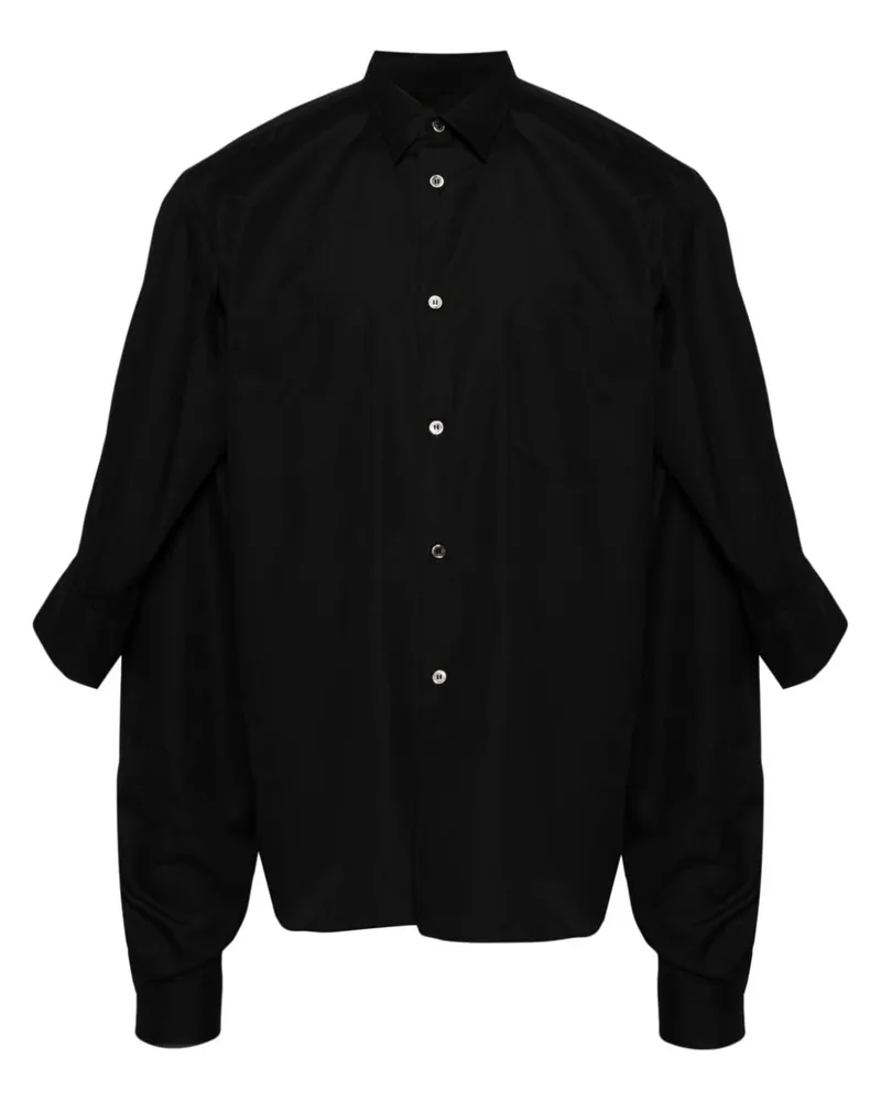 Comme des Garçons Doppelärmeliges Hemd Schwarz