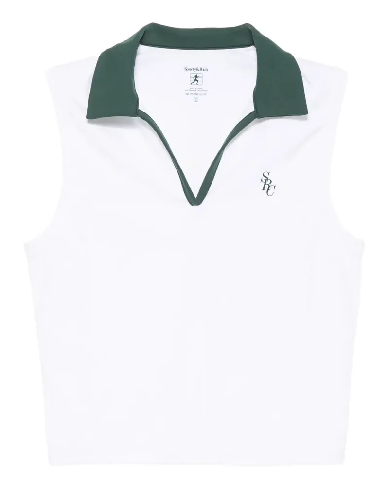 SPORTY & RICH logo-embroidered sleeveless top - Weiß Weiß