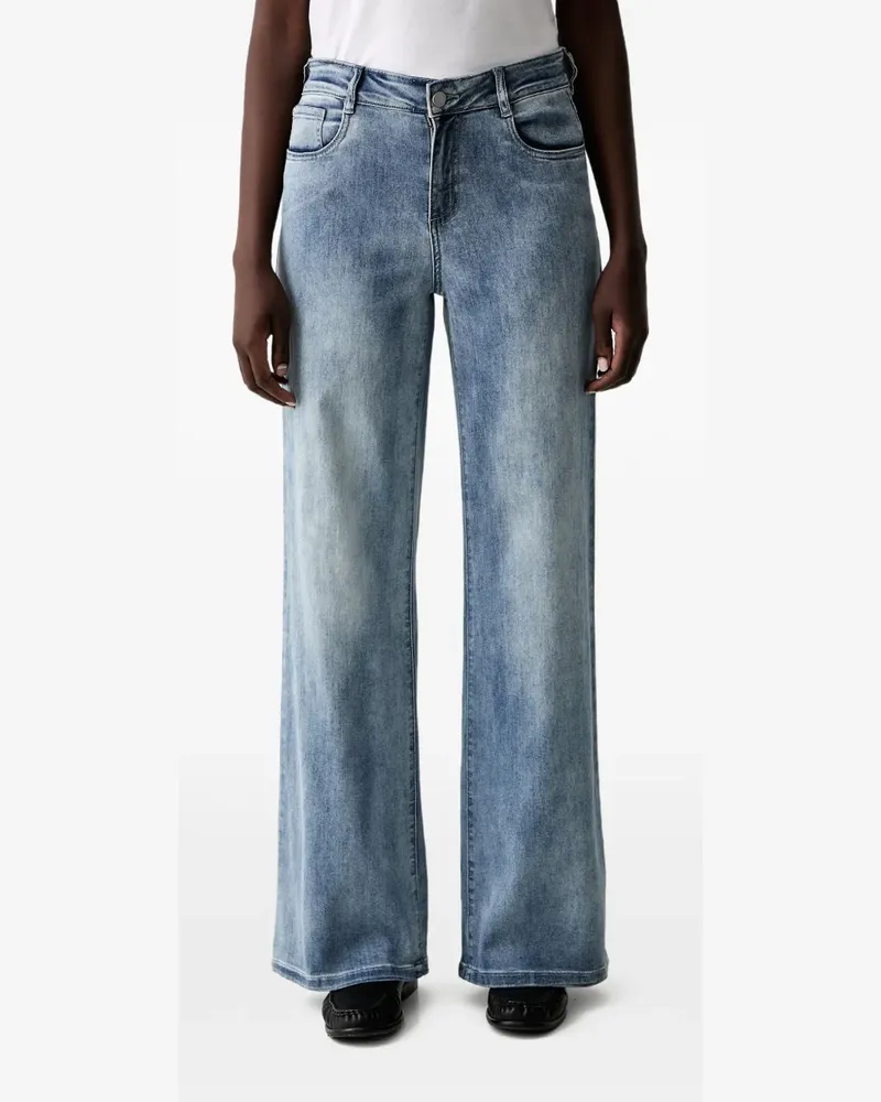 Joseph Ribkoff Ausgeblichene Wide-Leg-Jeans - Blau Blau
