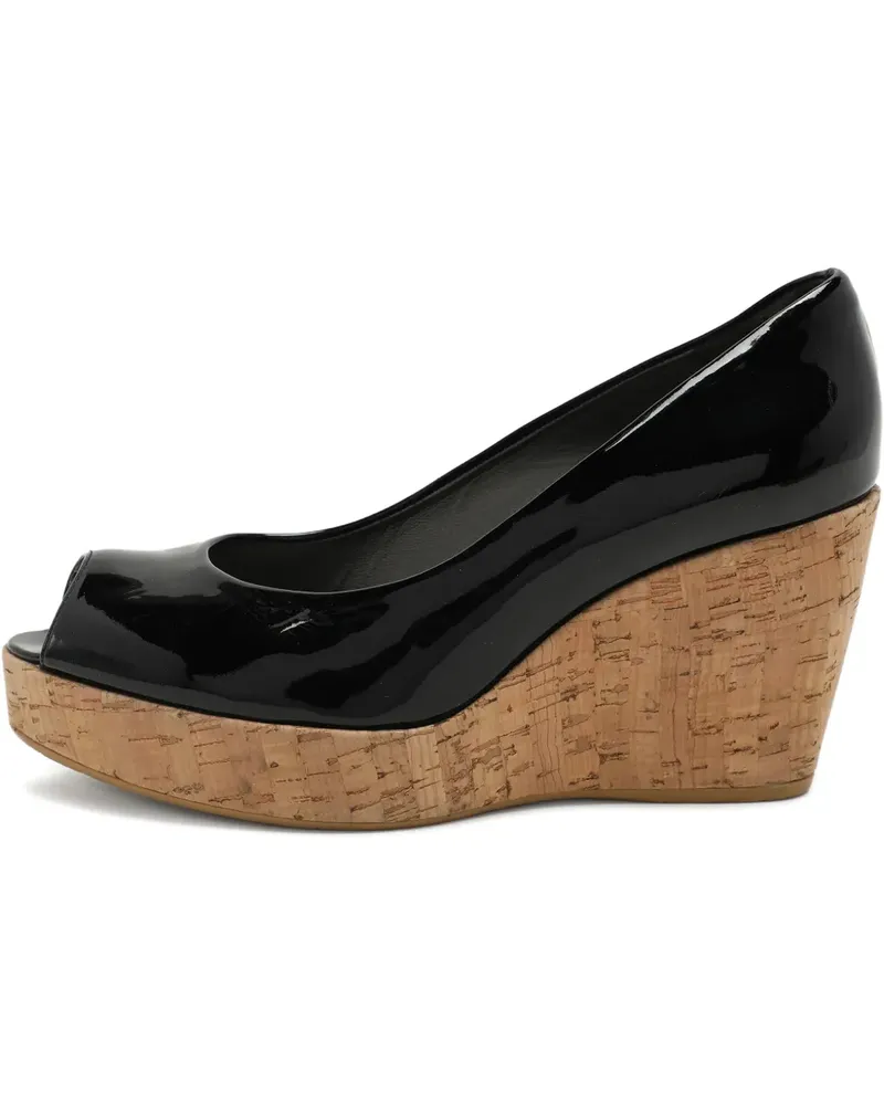 Stuart Weitzman Peeptoe-Sandalen mit Wedge-Absatz - Schwarz Schwarz