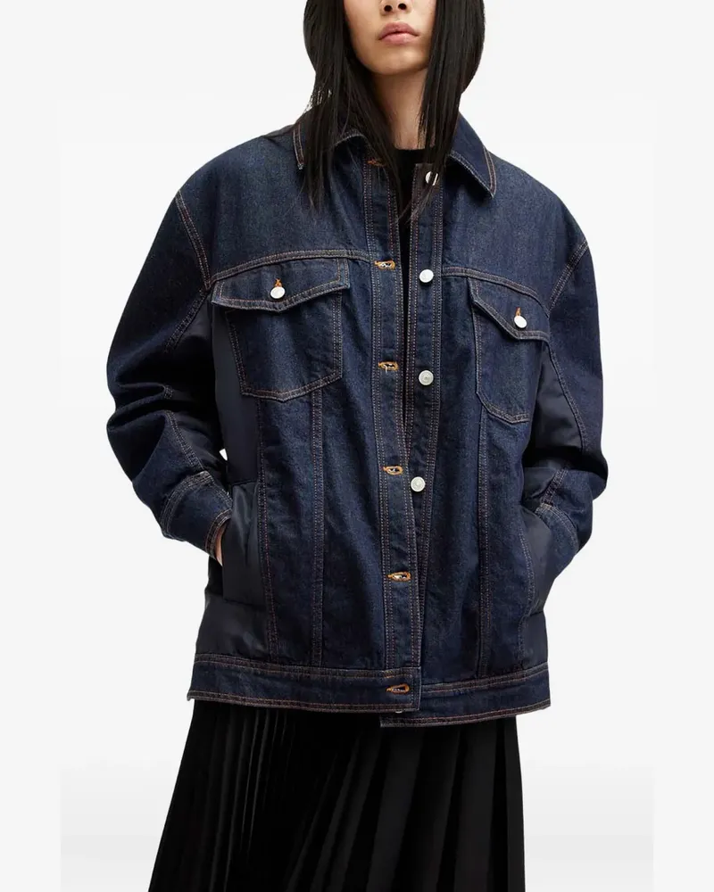 AllSaints Dillan denim-panelled jacket - Blau Blau