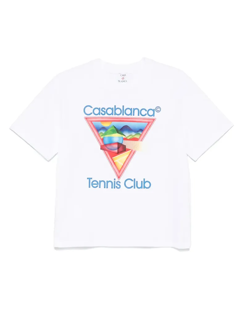 Casablanca Paris Tennis Club Icon T-Shirt mit Triangel-Print - Weiß Weiß