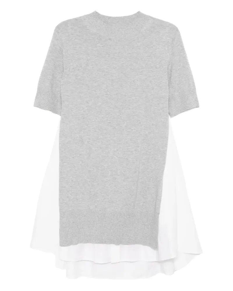 Sacai Kleid mit Popeline-Patch - Grau Grau