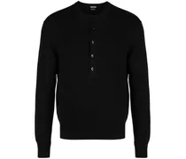 Henley-Hemd aus Seide - Schwarz