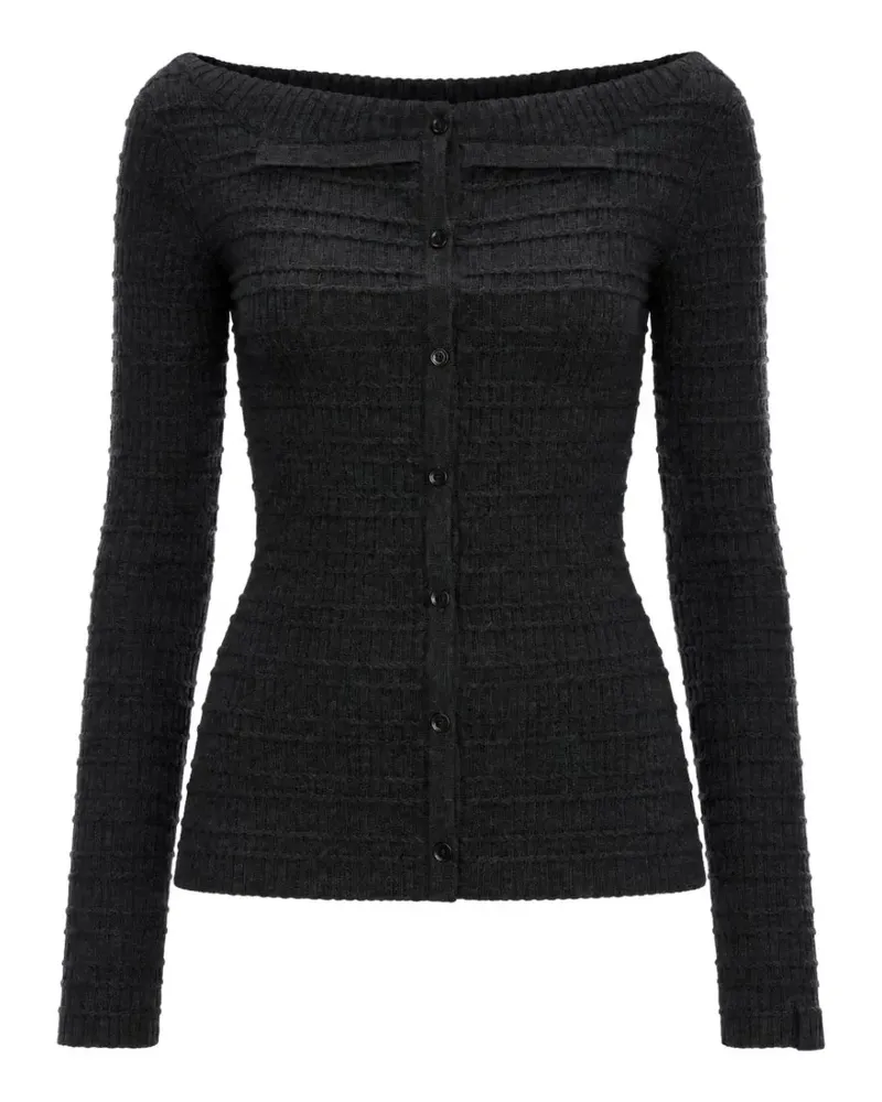 Victoria Beckham Folded Cardigan mit Falten und weitem Ausschnitt - Grau Grau