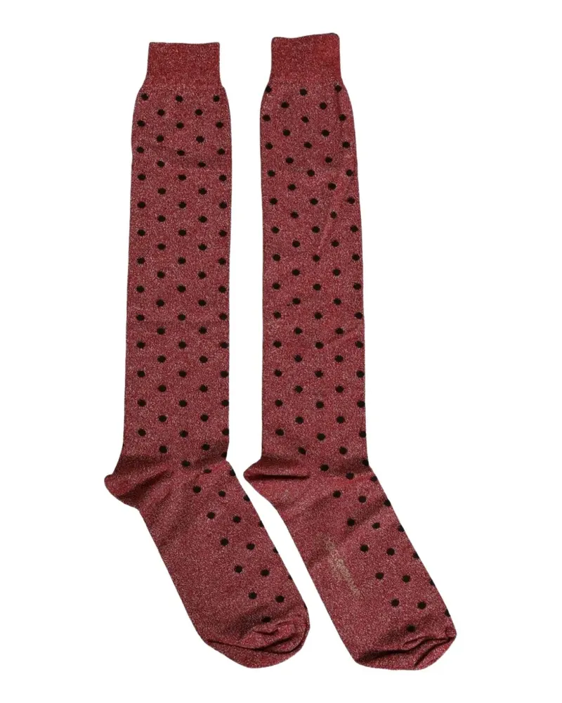 Dolce & Gabbana polka-dot lurex-effect socks - Rot Rot