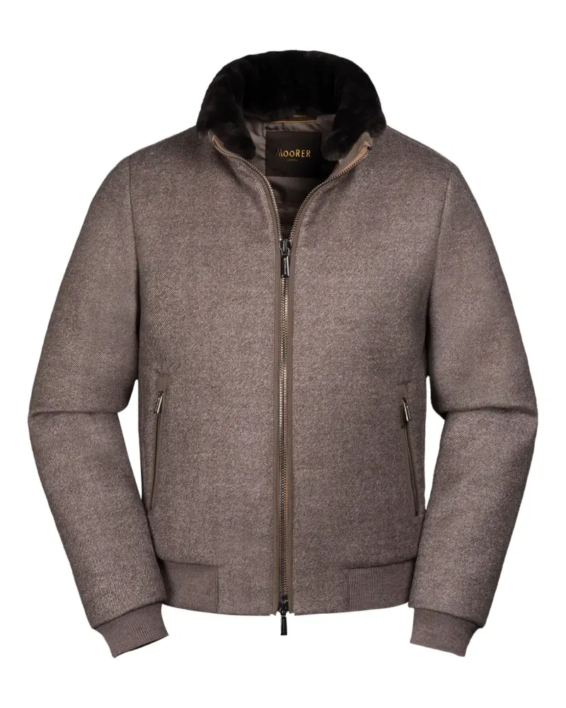 MOORER Bellati wool bomber jacket - Braun Braun