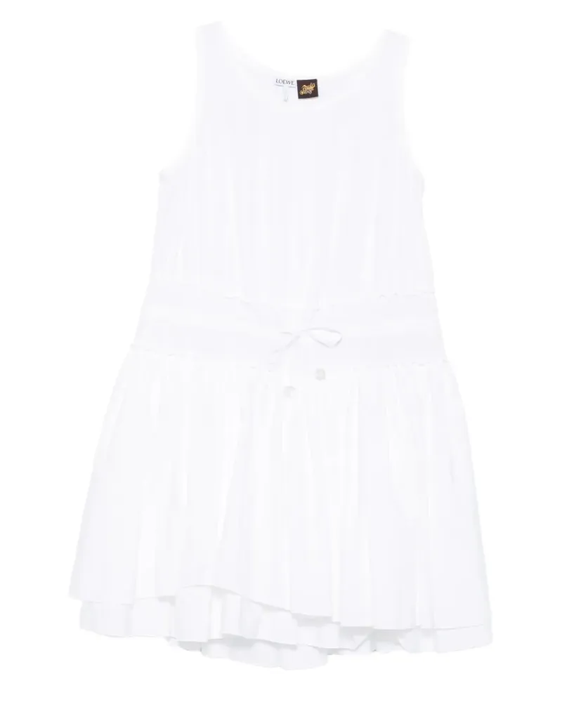 Loewe x Paula's Ibiza tiered drawstring mini dress - Weiß Weiß